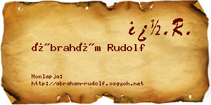 Ábrahám Rudolf névjegykártya